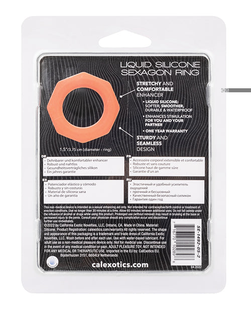 Alpha Liquid Silicone Sexagon Ring - Orange