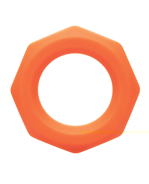 Alpha Liquid Silicone Sexagon Ring - Orange