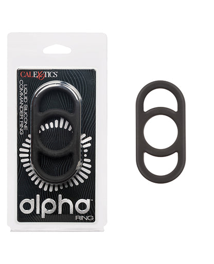 Alpha Liquid Silicone Commander Cock Ring - Black