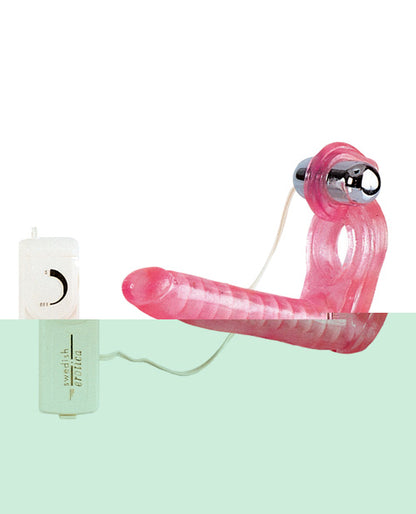 The Ultimate Triple Stimulator Flexible Dong w/Cock Ring - Pink