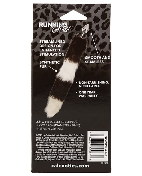 Running Wild Black & White Tail Metallic Anal Probe