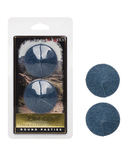 Ride 'Em Premium Denim Collection Round Pasties - O/S