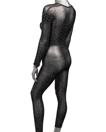 Radiance Crotchless Full Body Suit Black O/S