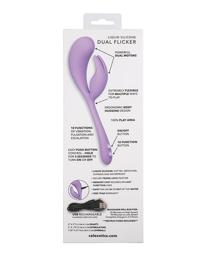 Elle Liquid Silicone Dual Flicker - Purple