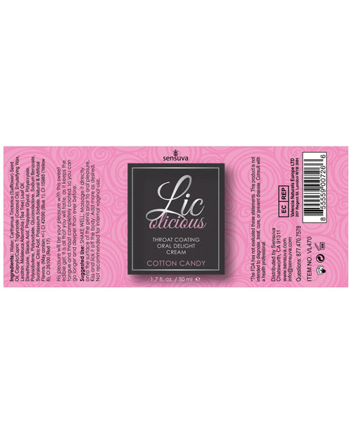 Lic O Licious Oral Delight Cream - 1.7 oz Bottle Cotton Candy