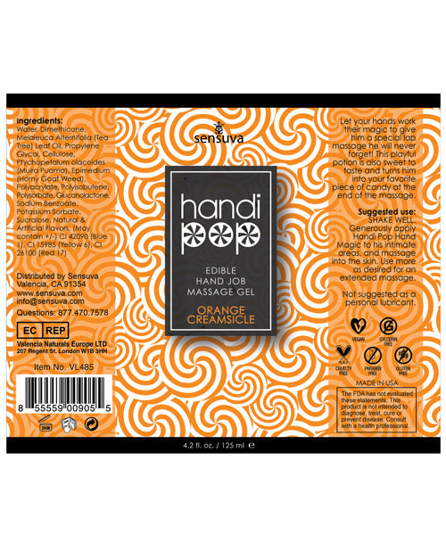 Handipop Hand Job Massage Gel - 4.2 oz Orange Creamsicle