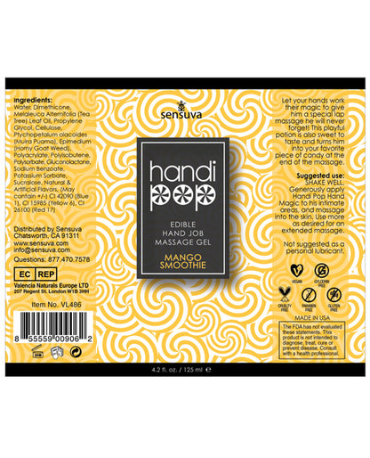 Handipop Hand Job Massage Gel - 4.2 oz Bottle Mango Smoothie