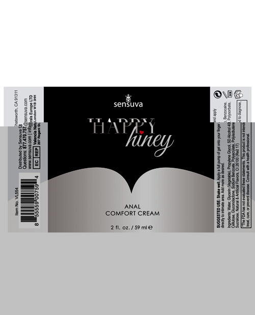 Sensuva Happy Hiney Anal Comfort Cream - 2 oz