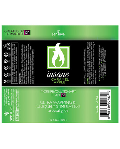 Sensuva Insane Ultra Warming & Stimulating Arousal Glide - 4.2 oz Caramel Apple