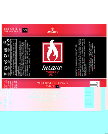 Sensuva Insane Personal Moisturizer - 4.2 oz Cherry Pop