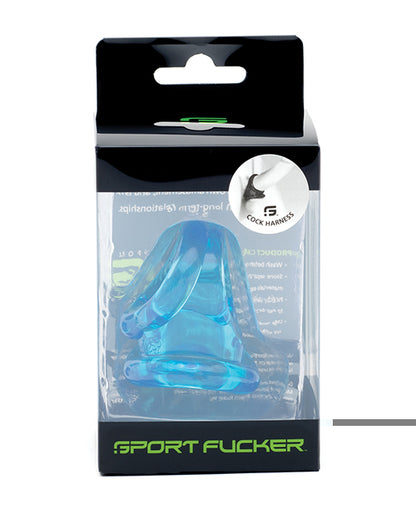 Sport Fucker Cock Harness - Ice Blue