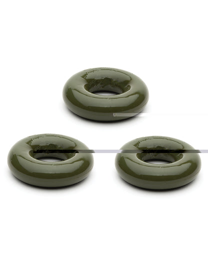 Sport Fucker Chubby Cockring Pack of 3 - Army Green