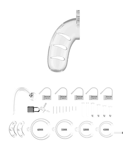 Shots Man Cage 4.5" Cock Cage w/Plug 11 - Clear