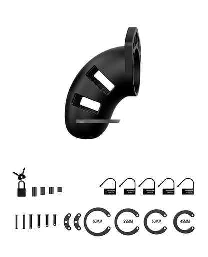 Shots Man Cage Chastity 3.5" Cock Cage Model 20 - Black