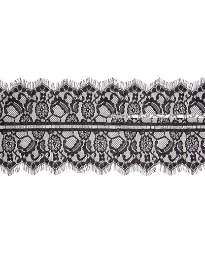 Shots Ouch Black & White Lace Mask w/Elastic Straps - Black