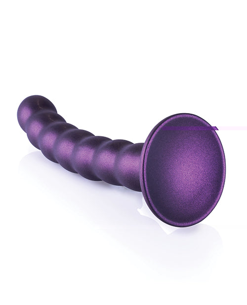 Shots Ouch 6.5" Beaded G-Spot Dildo - Metallic Purple