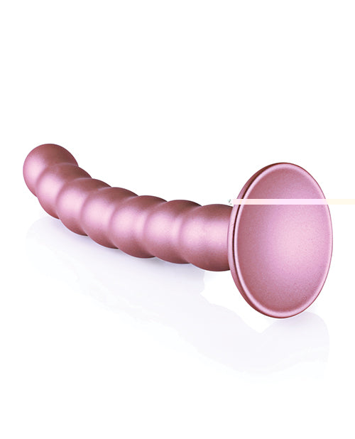 Shots Ouch 6.5" Beaded G-Spot Dildo - Rose Gold