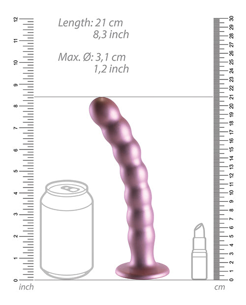 Shots Ouch 8" Beaded G-Spot Dildo - Rose Gold