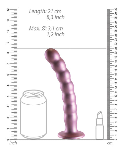 Shots Ouch 8" Beaded G-Spot Dildo - Rose Gold