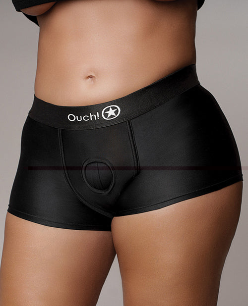 Shots Ouch Vibrating Strap On Boxer - Black XL/XXL