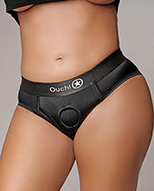 Shots Ouch Vibrating Strap On High-Cut Brief - Black XL/XXL