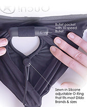 Shots Ouch Vibrating Strap On High-Cut Brief - Black XL/XXL