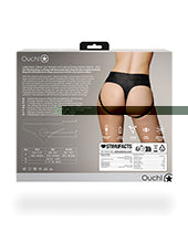 Shots Ouch Vibrating Strap On Thong w/Removable Rear Straps - Black XS/S