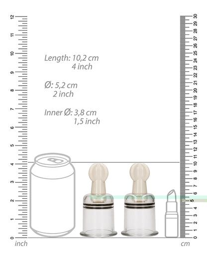 Shots Pumped Nipple Suctions Set - Large Clear