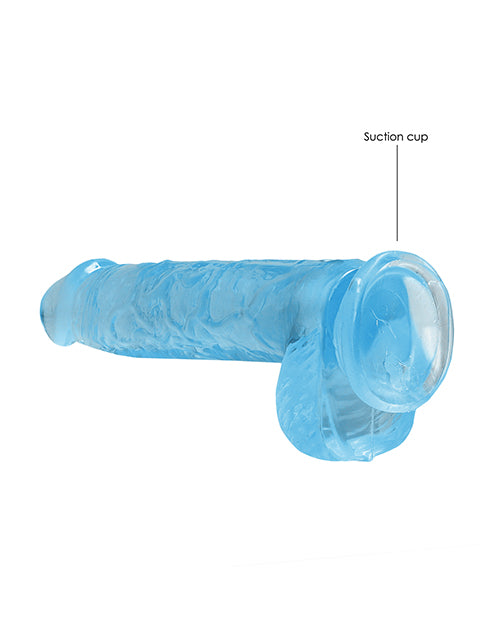 Shots RealRock Realistic Crystal Clear 6" Dildo w/Balls - Blue