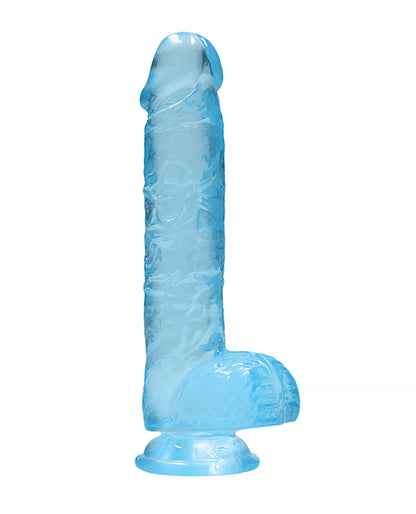 Shots RealRock Realistic Crystal Clear 6" Dildo w/Balls - Blue