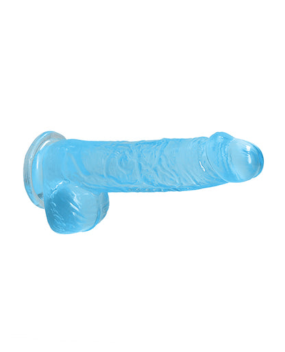 Shots RealRock Realistic Crystal Clear 6" Dildo w/Balls - Blue