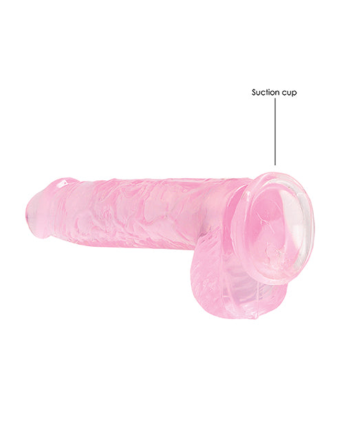 Shots RealRock Realistic Crystal Clear 6" Dildo w/Balls - Pink