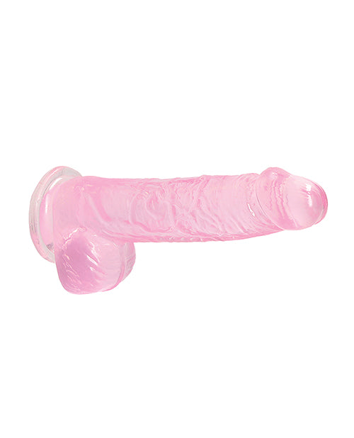 Shots RealRock Realistic Crystal Clear 6" Dildo w/Balls - Pink