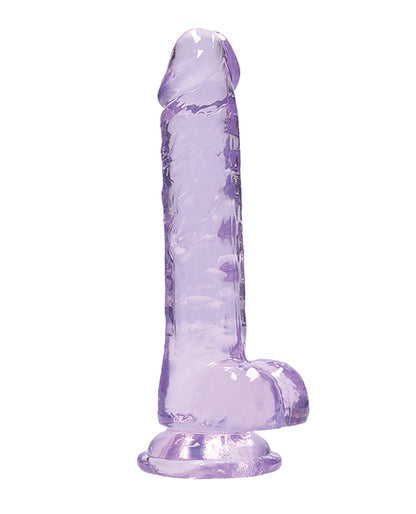 Shots RealRock Realistic Crystal Clear 7" Dildo w/Balls - Purple