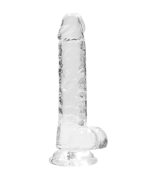 Shots RealRock Realistic Crystal Clear 7" Dildo w/Balls - Transparent Clear