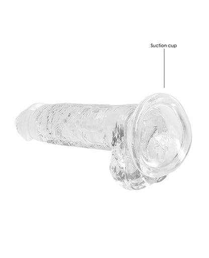 Shots RealRock Realistic Crystal Clear 7" Dildo w/Balls - Transparent Clear