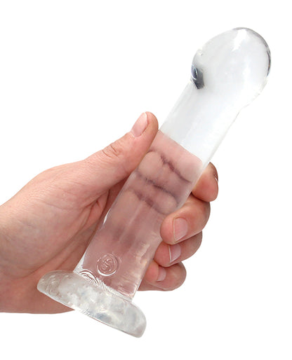 Shots RealRock Crystal Clear 7" Dildo  - Transparent