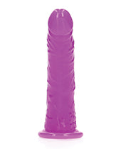 Shots RealRock 6" Slim Dildo Glow in the Dark - Neon Purple