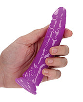 Shots RealRock 6" Slim Dildo Glow in the Dark - Neon Purple