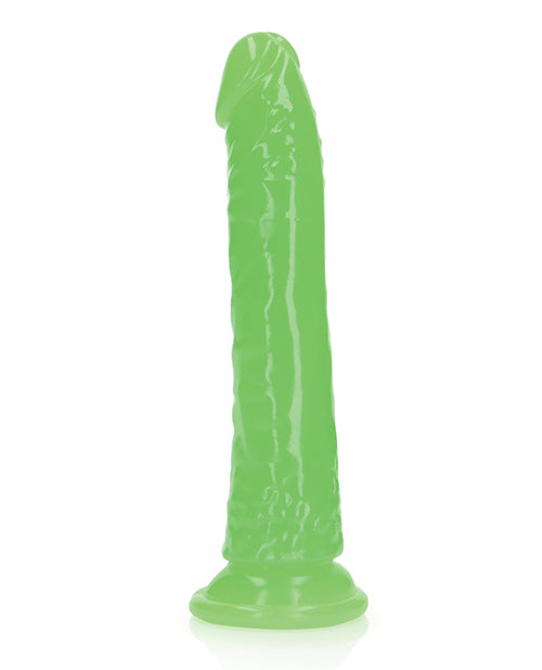 Shots RealRock 7" Slim  Dildo Glow in the Dark - Neon Green