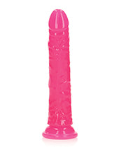 Shots RealRock 7" Slim Dildo Glow in the Dark - Neon Pink