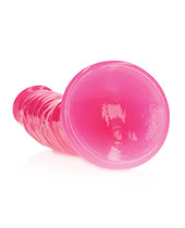 Shots RealRock 7" Slim Dildo Glow in the Dark - Neon Pink