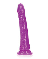 Shots RealRock 8" Slim Dildo Glow in the Dark - Neon Purple