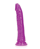 Shots RealRock 9" Slim Dildo Glow in the Dark - Neon Purple