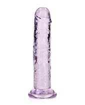 Shots RealRock Crystal Clear 6" Straight Dildo w/Suction Cup - Purple