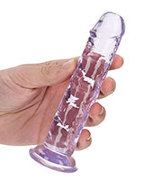 Shots RealRock Crystal Clear 6" Straight Dildo w/Suction Cup - Purple