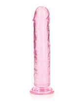 Shots RealRock Crystal Clear 7" Straight Dildo w/Suction Cup - Pink