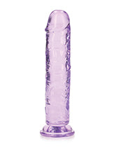 Shots RealRock Crystal Clear 7" Straight Dildo w/Suction Cup - Purple