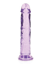 Shots RealRock Crystal Clear 7" Straight Dildo w/Suction Cup - Purple