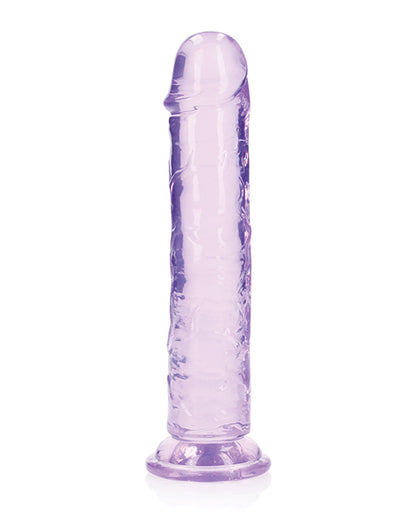 Shots RealRock Crystal Clear 8" Straight Dildo w/Suction Cup - Purple